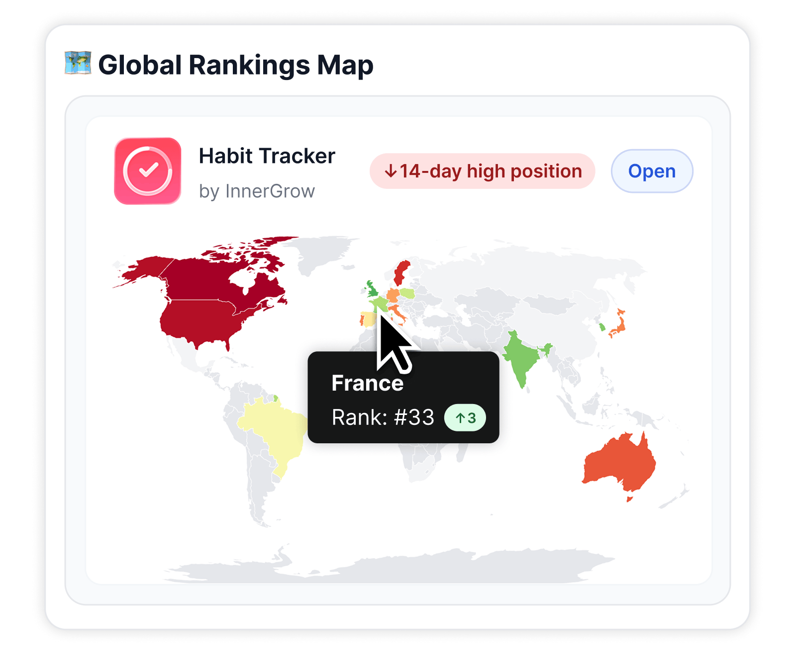 Global rankings map